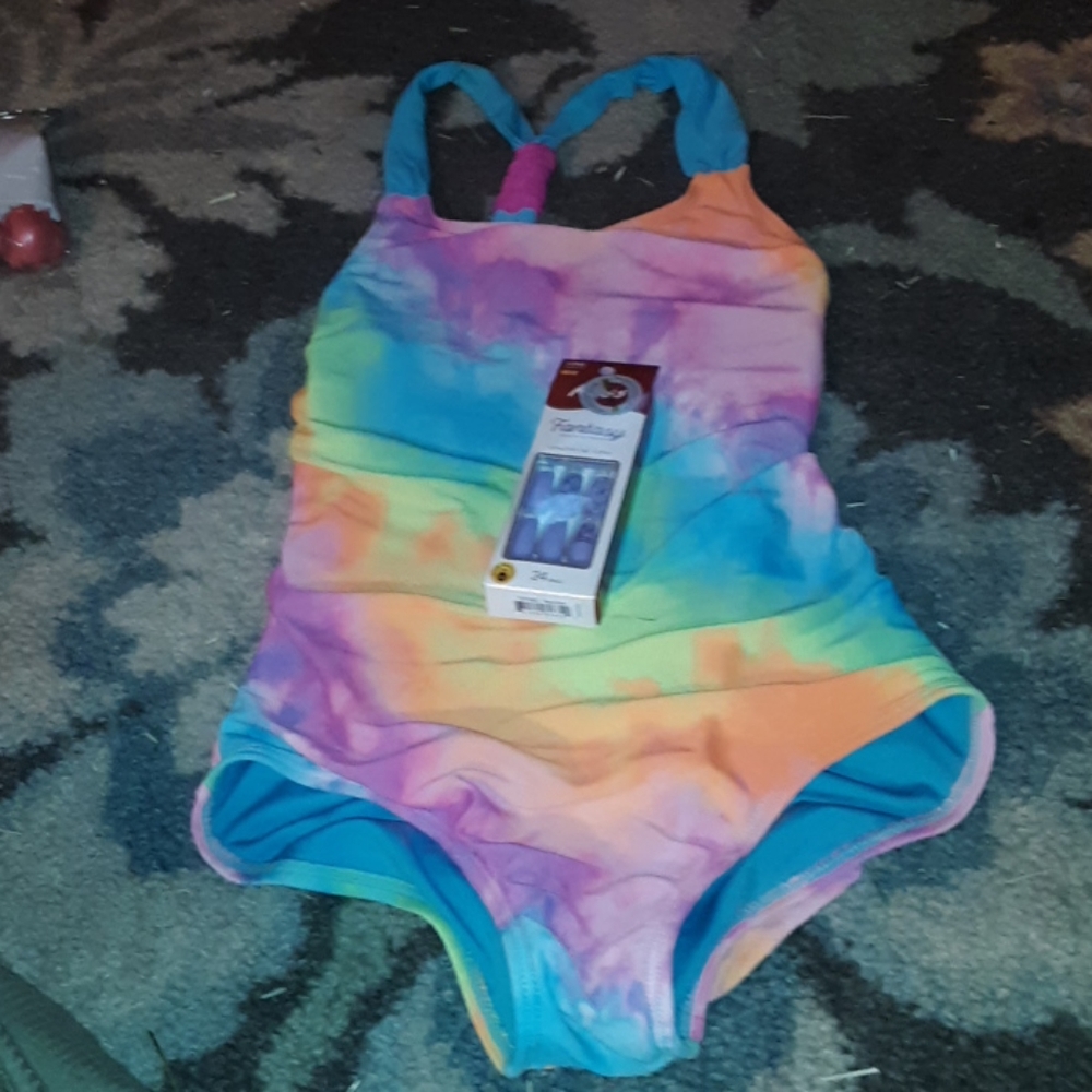 Girls tie dye swim suit